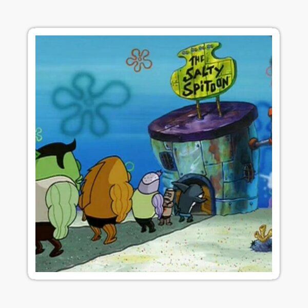 "Spongebob Salty Spitoon" Sticker for Sale by Makattack99 | Redbubble