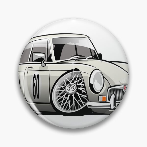 Item preview, MG MGB GT caricature white designed and sold by car2oonz.