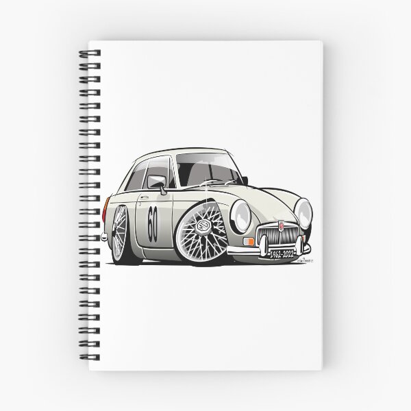 Item preview, MG MGB GT caricature white designed and sold by car2oonz.