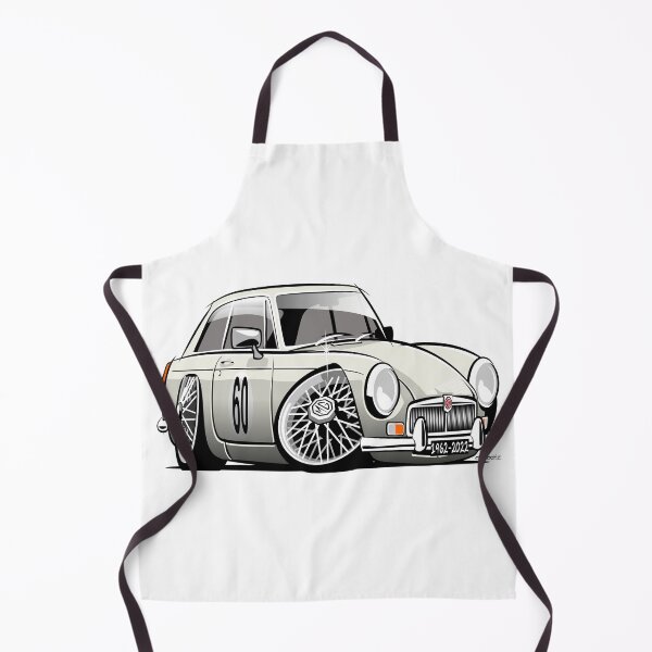 Item preview, MG MGB GT caricature white designed and sold by car2oonz.