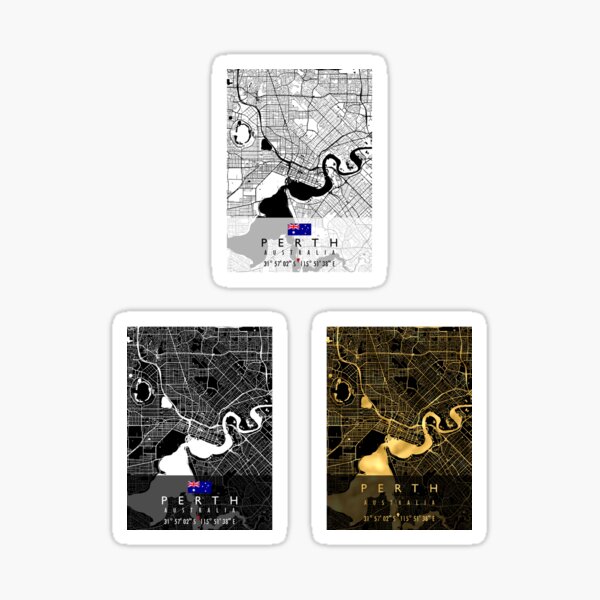 Item preview, PERTH MAP AUSTRALIA Sticker Pack designed and sold by hatimelhag.