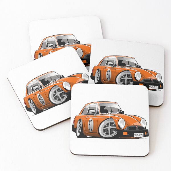 Item preview, MG MGB GT parachoques de goma caricatura naranja intenso designed and sold by car2oonz.