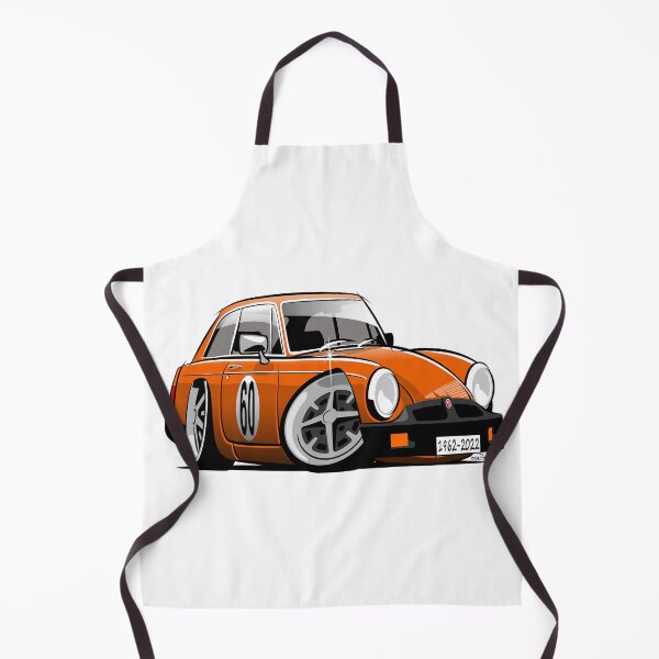 Item preview, MG MGB GT rubber bumper caricature blaze orange designed and sold by car2oonz.