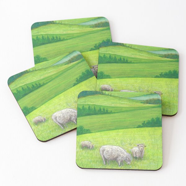 Item preview, Farmland Field of Sheep designed and sold by ReneeDixonArt.