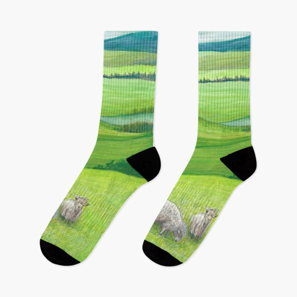 Item preview, Farmland Field of Sheep designed and sold by ReneeDixonArt.