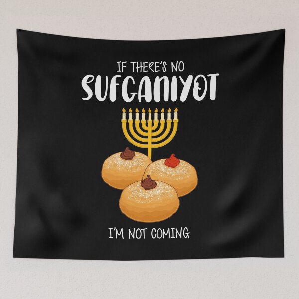 Item preview, Not Coming Hanukkah Food Menorah Sufganiyot print designed and sold by jakehughes2015.