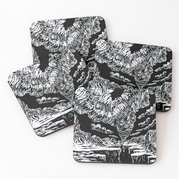 Item preview, Surreal Trippy Tornado Canyon TWISTER Storm - black and white designed and sold by Vincent Monaco.