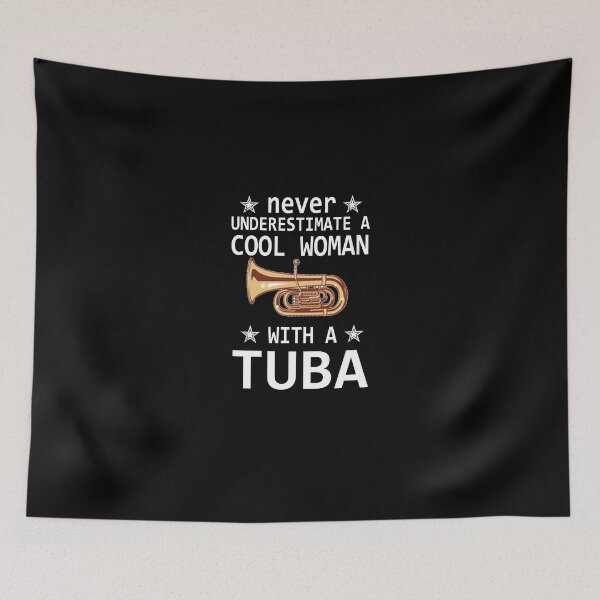 Item preview, Tuba Player Gift, never underestimate a cool woman with a tuba Tubaist Funny Musician  Band Gift  Funny Rude Offensive saying, designed and sold by joygift369.