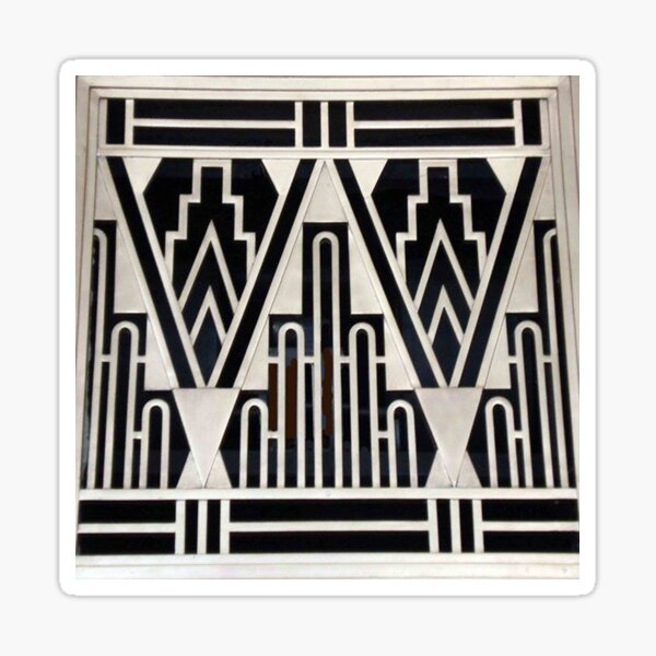 Art deco,gold,black,geometric,metallic,digital photo,original,pattern,vintage,1920 era Sticker
