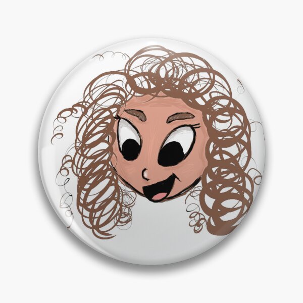 Item preview, Cartoon Curly Haired Girl designed and sold by CaffeinatedCow.