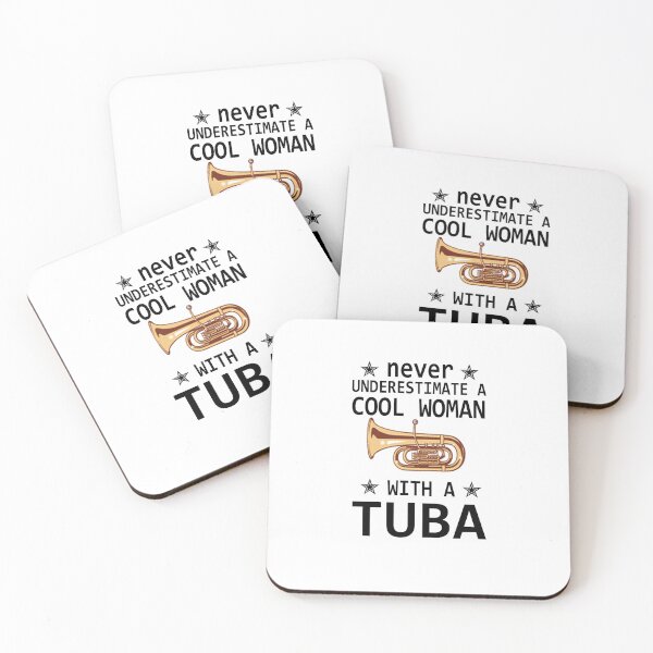 Item preview, Tuba Player Gift, never underestimate a cool woman with a tuba Tubaist Funny Musician  Band Gift  Funny Rude Offensive saying, designed and sold by joygift369.