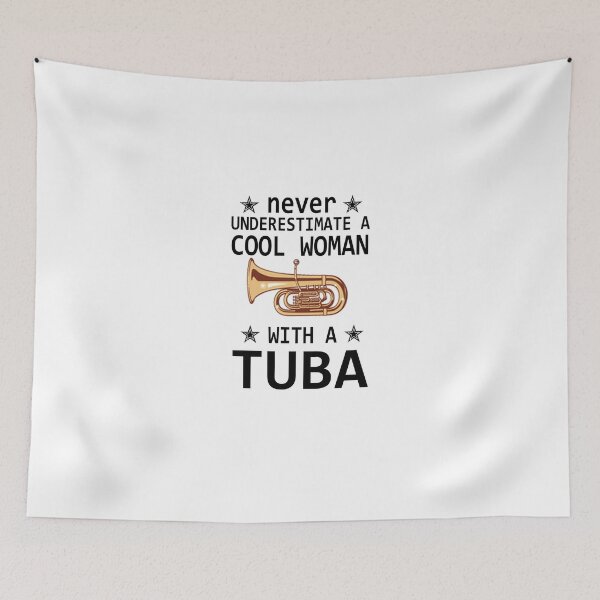 Item preview, Tuba Player Gift, never underestimate a cool woman with a tuba Tubaist Funny Musician  Band Gift  Funny Rude Offensive saying, designed and sold by joygift369.