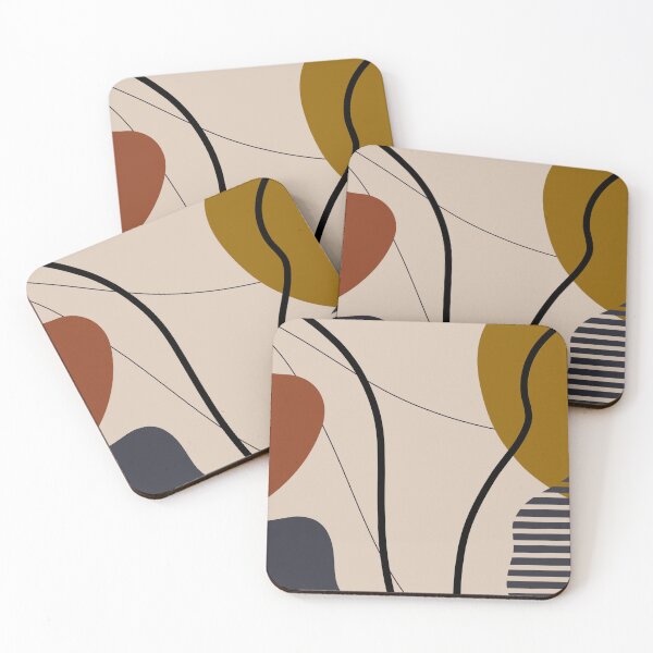Item preview, Mid century modern minimalistic abstract earthy tone designed and sold by lalashellsArt.