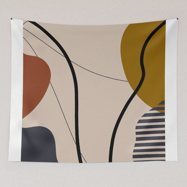 Item preview, Mid century modern minimalistic abstract earthy tone designed and sold by lalashellsArt.