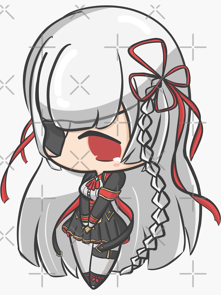 Blood Blade Karin Epic 7 Chibi Sticker By Ricecakefarm Redbubble   Bg,f8f8f8 Flat,750x,075,f Pad,750x1000,f8f8f8 