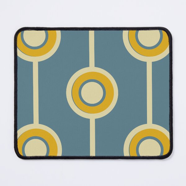 Item preview, 60s 70s Vintage Retro Groovy Hippie Circle Classic Mustard Yellow Pale Green designed and sold by fairy-taler.