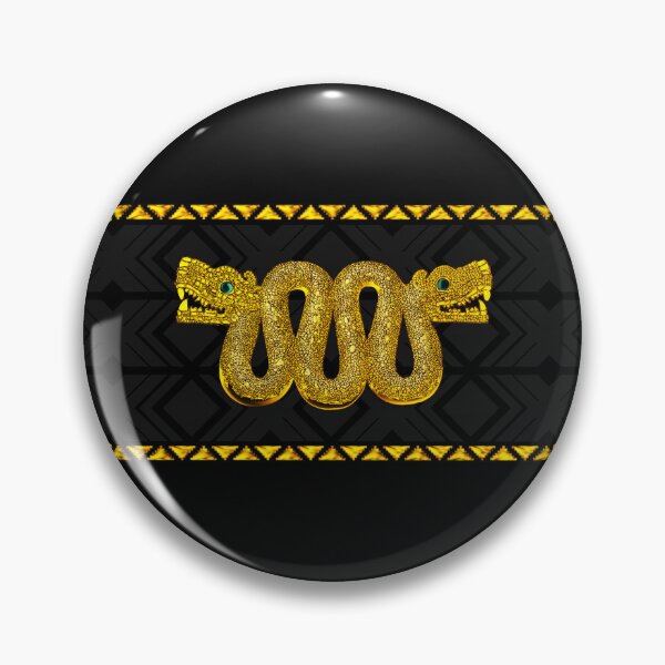 Item preview, Gold Aztec Two Headed Serpent Maquizcoatl designed and sold by kernowerno.