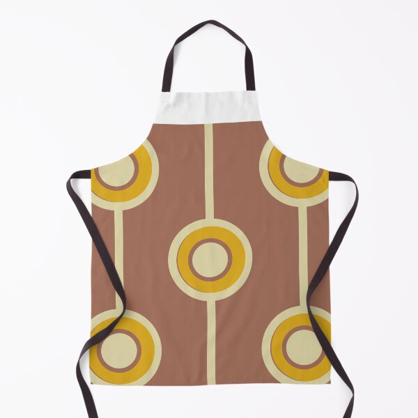Item preview, 60s 70s Vintage Retro Groovy Hippie Circle Classic Amarillo mostaza Marrón pálido designed and sold by fairy-taler.