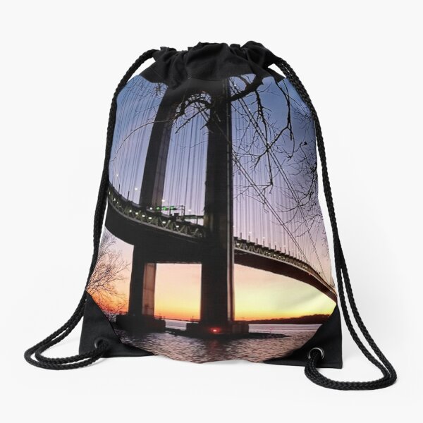 Verrazzano-Narrows Bridge, Fort Hamilton, Brooklyn, New York Drawstring Bag