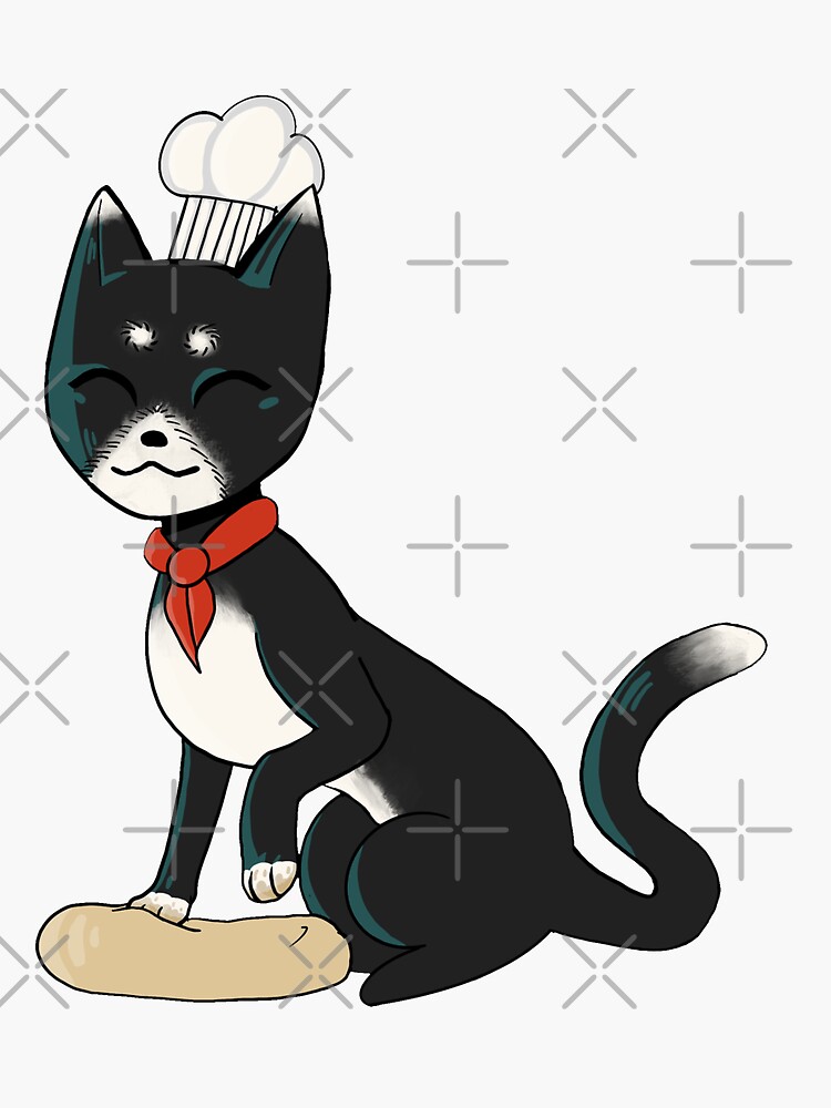 "Chef Cat Kneading Dough" Sticker for Sale by McSplatty Redbubble