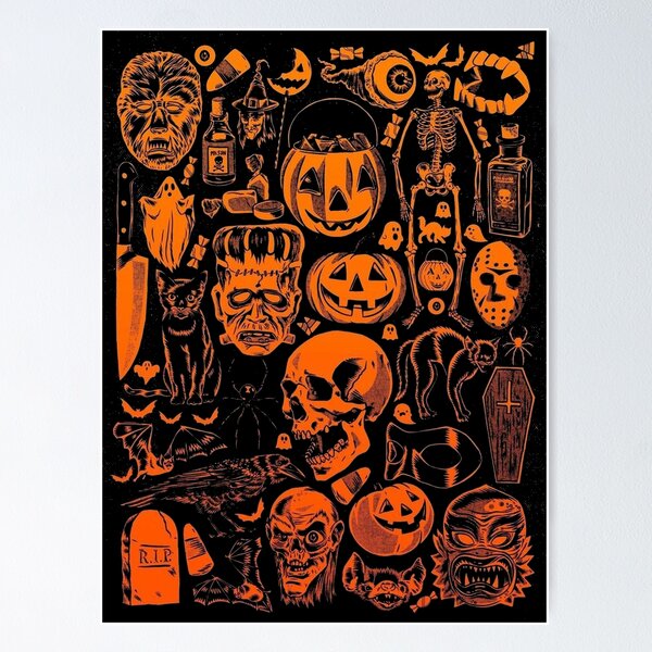 Aperçu de l'œuvre Art vintage d’Halloween créée et vendue par American Artist Designs.