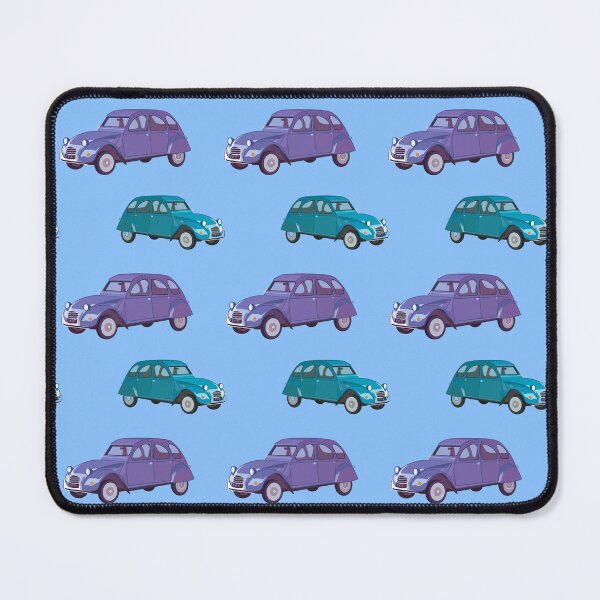 Item preview, Deux chevaux vintage French cars on blue designed and sold by QuirkyCraftz.