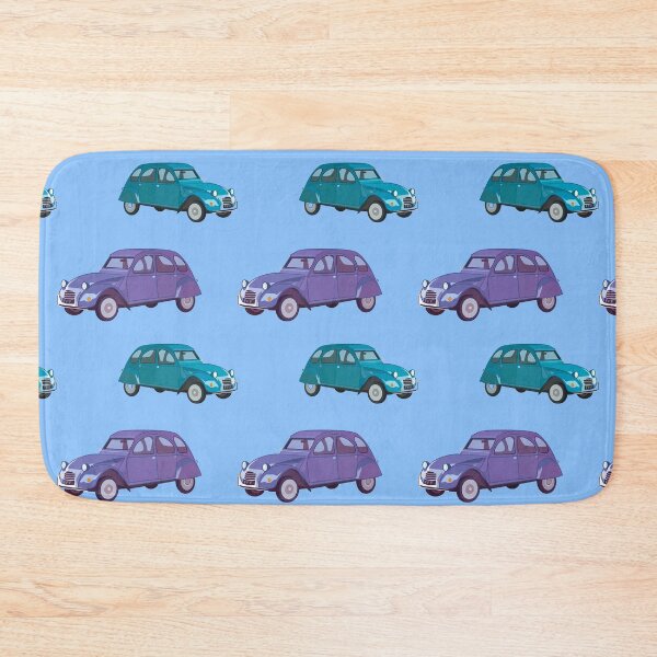 Item preview, Deux chevaux vintage French cars on blue designed and sold by QuirkyCraftz.