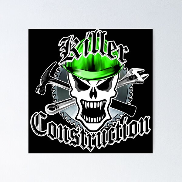 Item preview, Construction Skull: Killer Construction Green 2.2 designed and sold by sdesiata.
