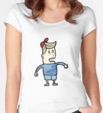 cartoon nerd boy Women's Fitted Scoop T-Shirt