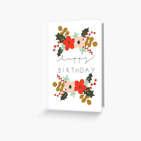 Floral Happy Birthday Greeting Card