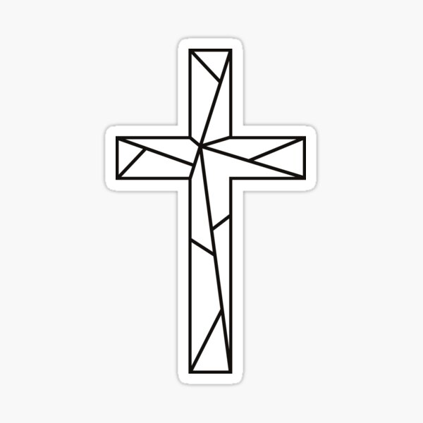 Geometric Cross // Jesus Cross Art Sticker