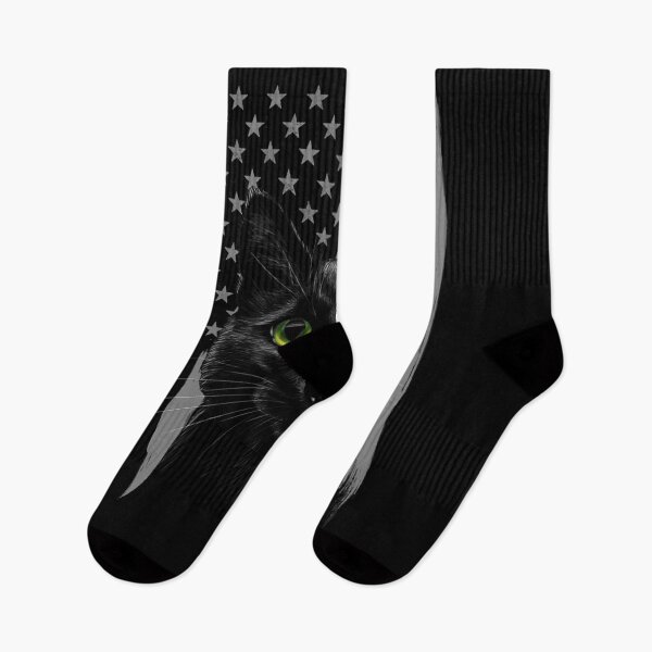 Item preview, Black Cat Green Eyes Patriotic American Flag designed and sold by abbottdominic.
