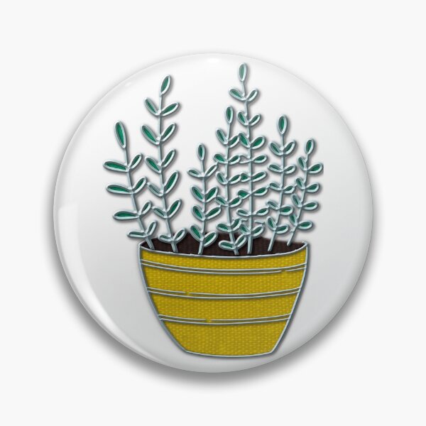 Yellow Pot House Plant Enamel Pin