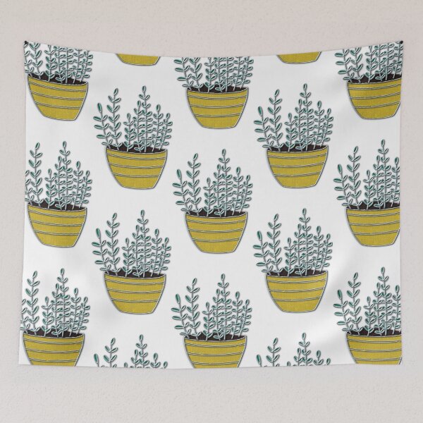 Item preview, Yellow Pot House Plant Enamel  designed and sold by InspiredPamjoy.