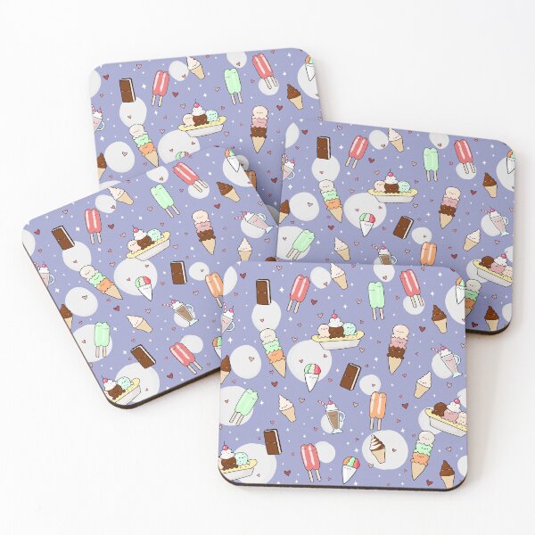 Item preview, Cutesy Ice Cream Pattern Midnight Blue designed and sold by Maple Design Studio.