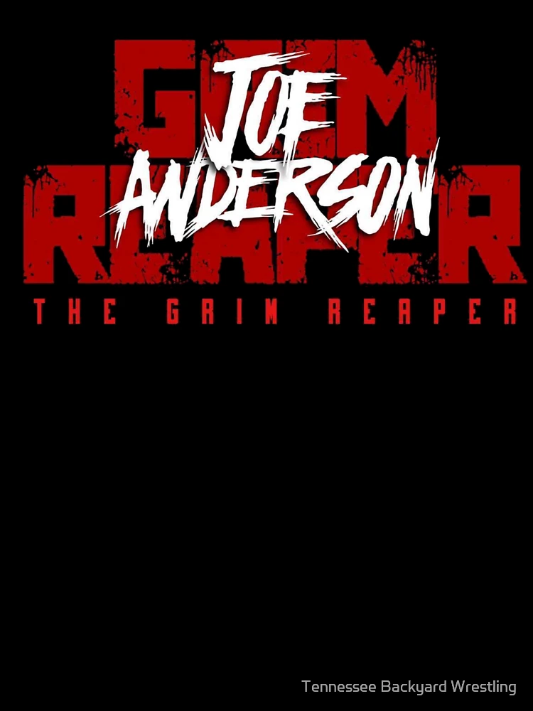 Thumbnail 7 of 7, Oversized T-Shirt, Joe Anderson Grim Reaper Red & White Merch designed and sold by Tennessee Backyard Wrestling.