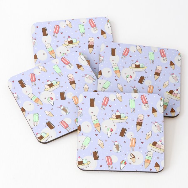 Item preview, Ice Cream Pattern Pastel Blue designed and sold by Maple Design Studio.