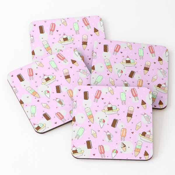 Item preview, Cutesy Ice Cream Pattern Pastel Pink designed and sold by Maple Design Studio.