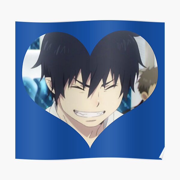 Rin Okumura Heart Sticker 2 Blue Exorcist Ao No Exorcist Poster For Sale By Djordjevic 9833