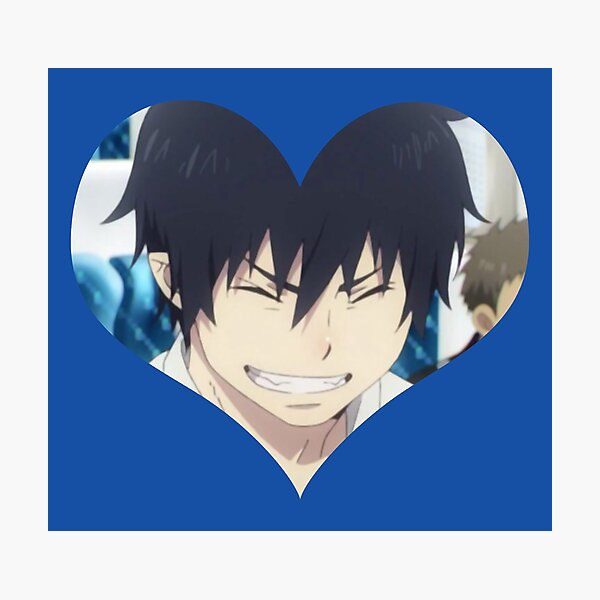 rin okumura heart sticker 3 blue exorcist ao no exorcist photographic print by djordjevic redbubble