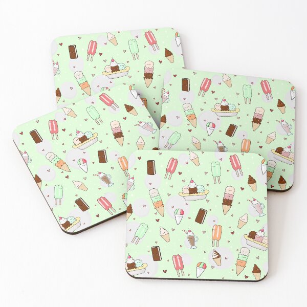 Item preview, Cutesy Ice Cream Pattern Pastel Green designed and sold by Maple Design Studio.