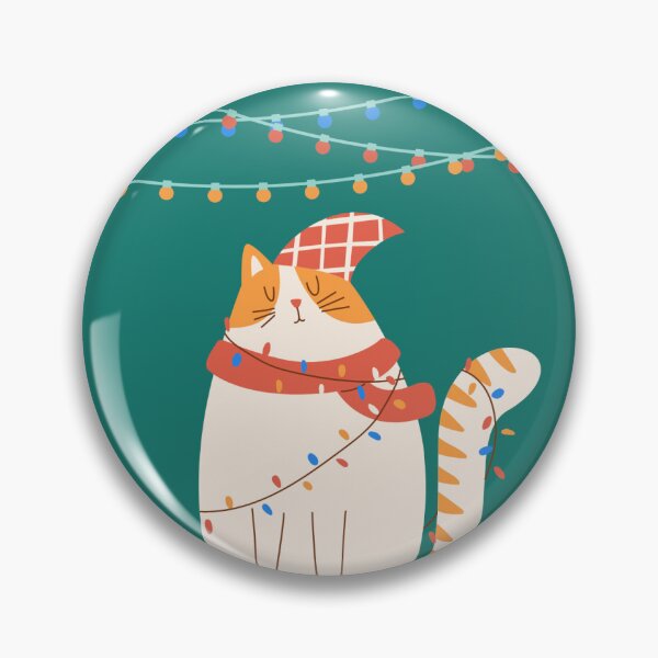 Christmas cat Badge