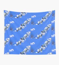 Bee and white flowers Wall Tapestry