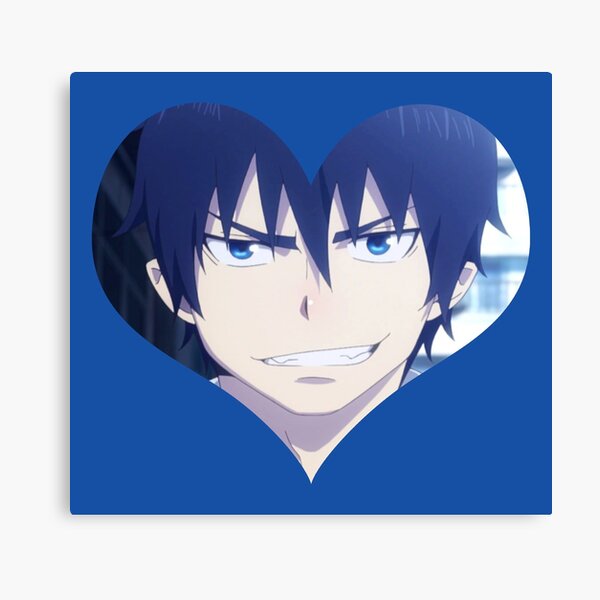 rin okumura heart sticker 2 blue exorcist ao no exorcist canvas print by djordjevic redbubble