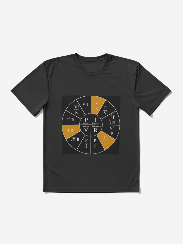 Alternate view of Ohm, Electric Current, Electricity, Electrical Resistance, Conductance, Electrician, Ampere, Electrical Network Active T-Shirt