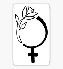 Sophie's Feminist Rose (Black) Sticker