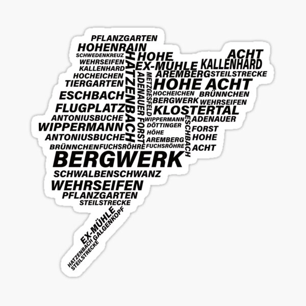 Nordschleife Word Cloud Sticker