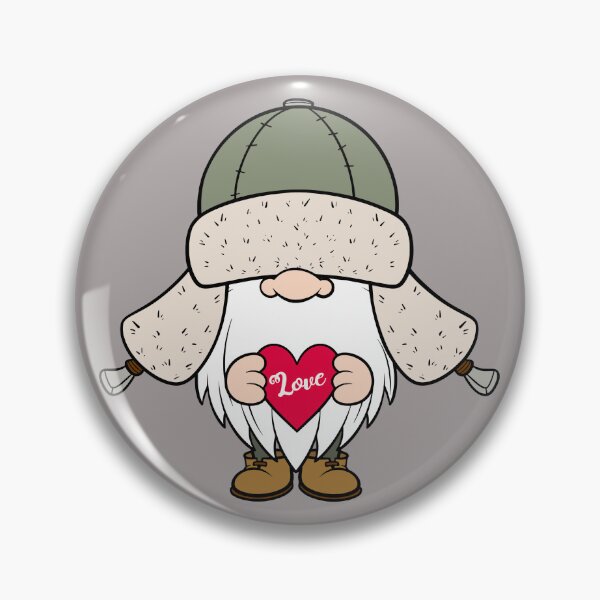 Item preview, Cute Gnome Valentine Love, Tomte Gnome with Trapper Hat designed and sold by Itaya Art.