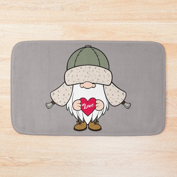 Item preview, Cute Gnome Valentine Love, Tomte Gnome with Trapper Hat designed and sold by Itaya Art.