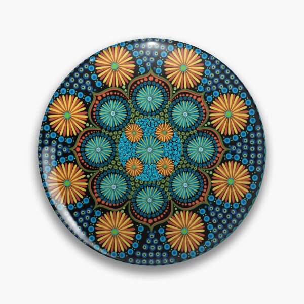 Item preview, Dotted Pinwheel Mandala Blue and Orange designed and sold by Cedarrue.